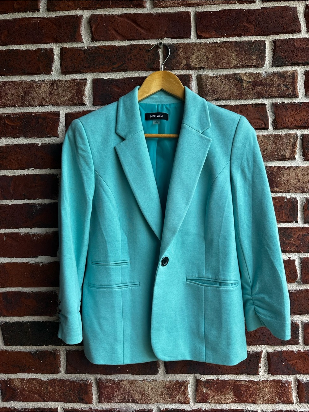Nine West Turquoise Single-Button Blazer
